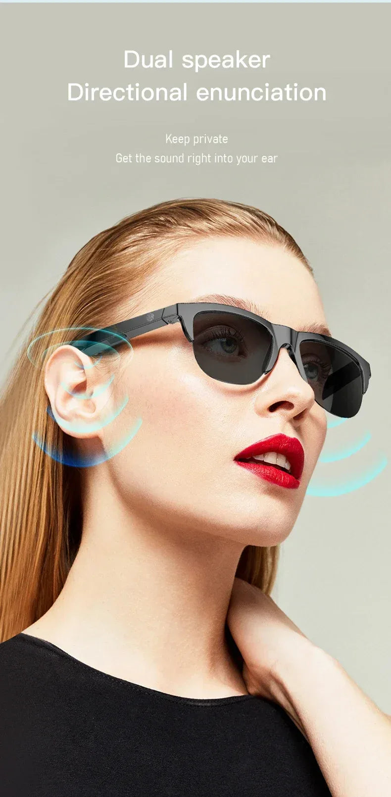 Smart Bluetooth Audio Sunglasses with Mic & UV Protection