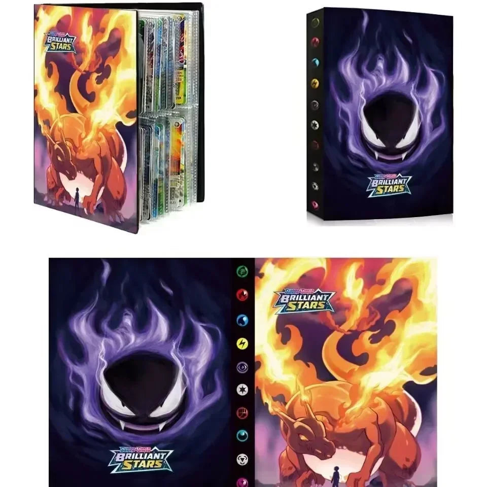 Trading Card Binder with Illustrated Covers for Collectors D