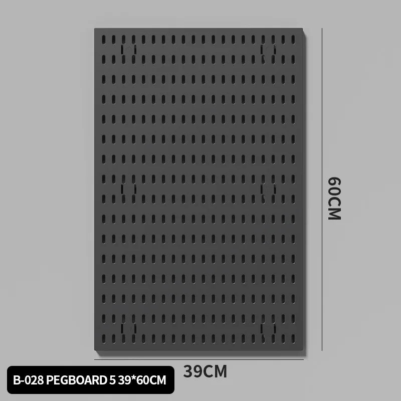 Wall-mounted Pegboard, Drill-free Storage Organizer For Home & Office Electronics, Suitable For Keyboard, Mouse Arrangement Black Pegboard 5