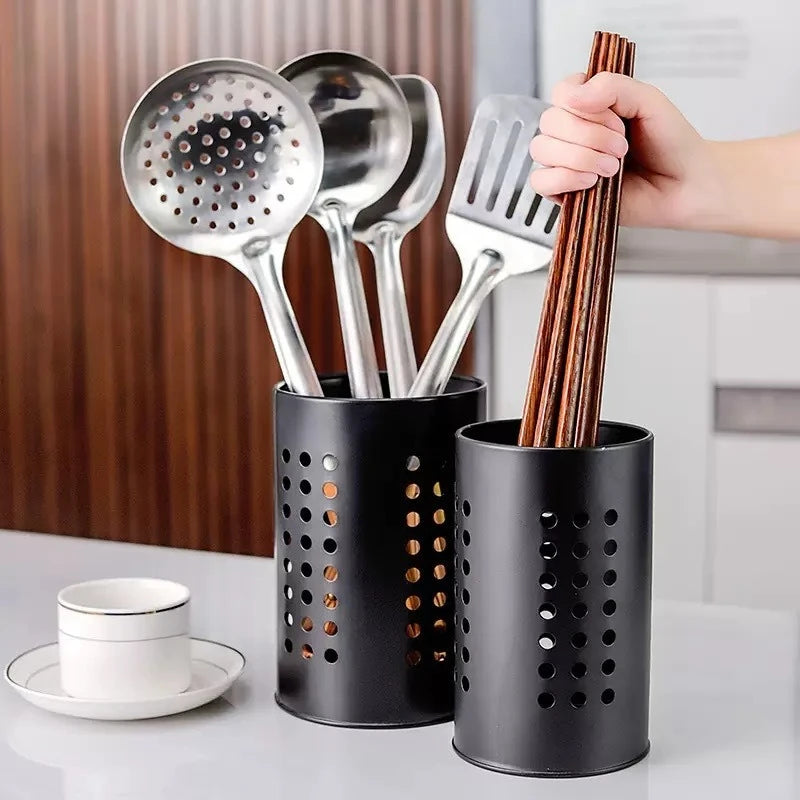 Multifunctional Stainless Steel Tableware Drainer Rack, Efficient Draining Utensil Caddy to Keep Countertop Tidy in Kitchen