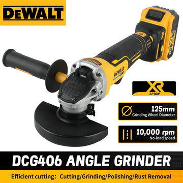 DEWALT DCG406 20VCordless Angle Grinder:1000rpm125mm wheel,M14 spindle9000/min speed,680W power.For construction,DIY&industrial