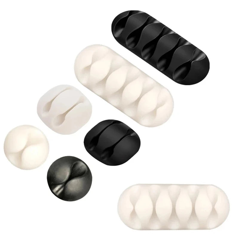Adhesive Silicone Cable Clips for Desk Charging Lead Storage