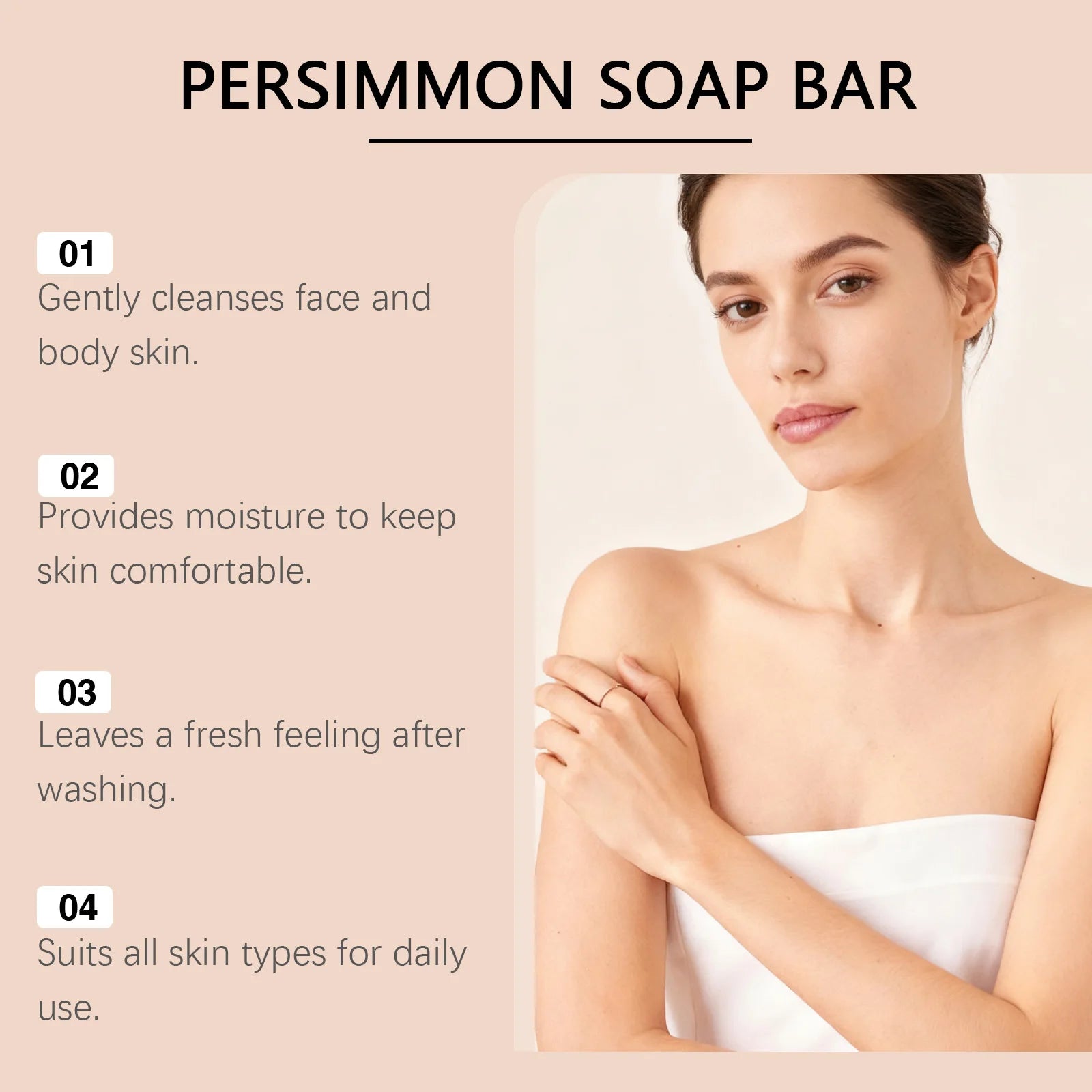 Persimmon Anti-Sagging Moisturizing Soap – Firming Body Cleansing Bar for Smooth, Hydrated Skin