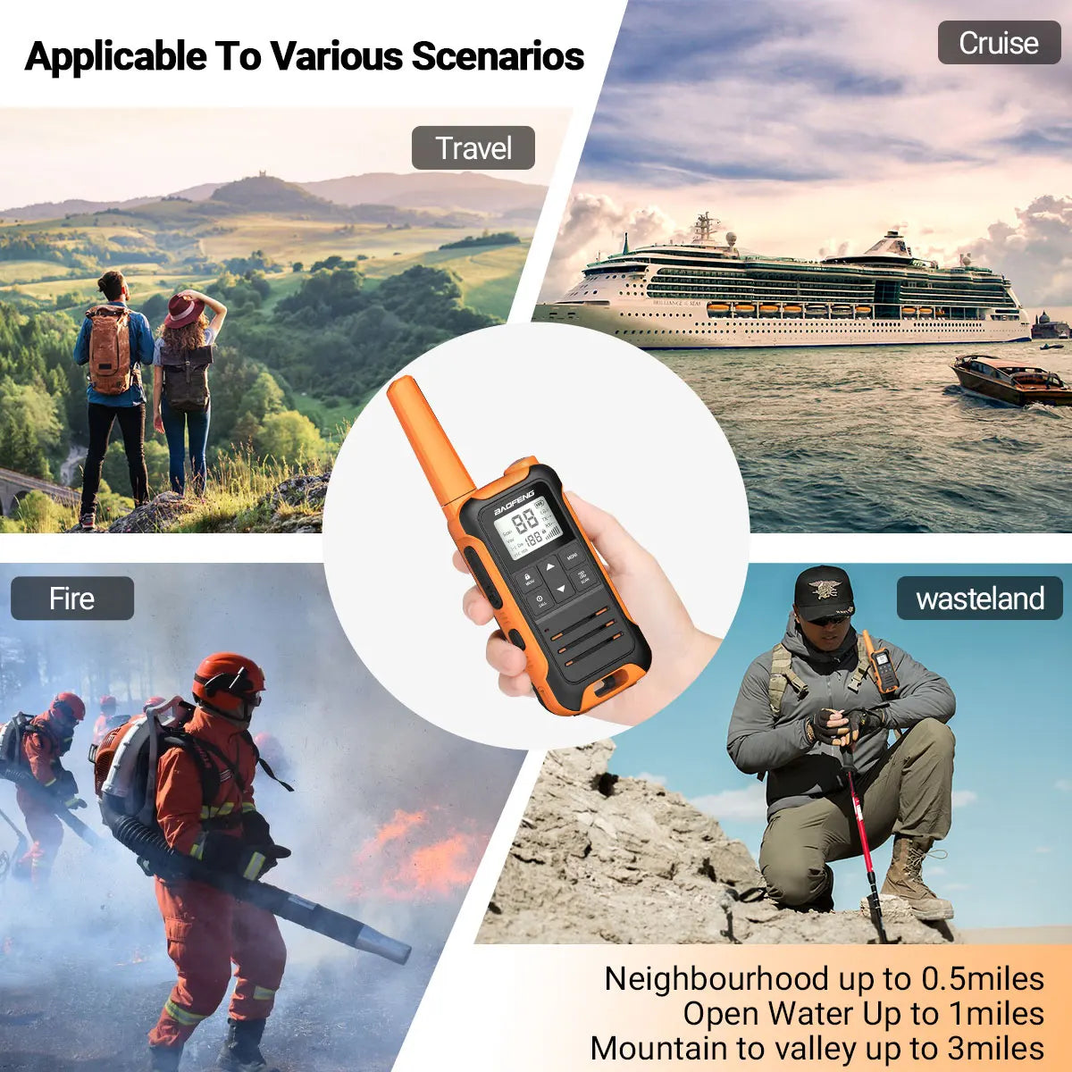 2pcs Baofeng F22 Mini Walkie Talkies - Long Range, Waterproof, Rechargeable, Kids Two-Way Radio with Type-C Charging for Camping & Outdoor Adventures - Dicrodelights