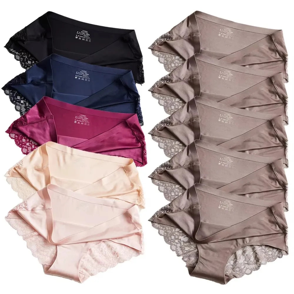 1/5/10Pcs Seamless Women Hollow Out Panties Set Underwear Comfort Lace Briefs Low Rise Female Sport Panty Soft Lady Lingerie mix-10pcs 6 As shown