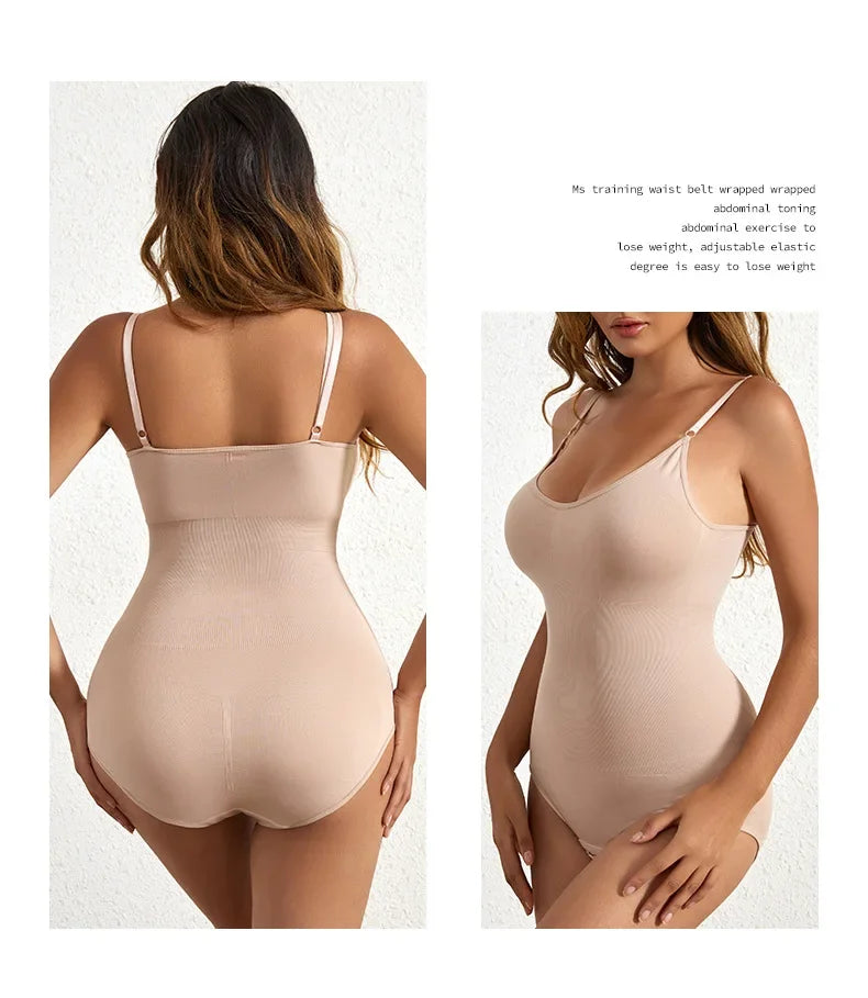 1 Piece Solid Seamless Brief Shaping Shapewear Bodysuit, Tummy Control Butt Lifting Slimmer Body Shaper, Women's Underwear