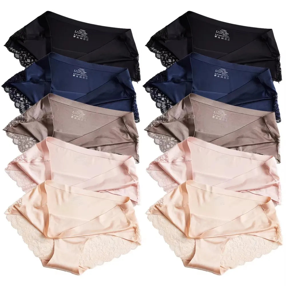 1/5/10Pcs Seamless Women Hollow Out Panties Set Underwear Comfort Lace Briefs Low Rise Female Sport Panty Soft Lady Lingerie mix-10pcs 1 As shown