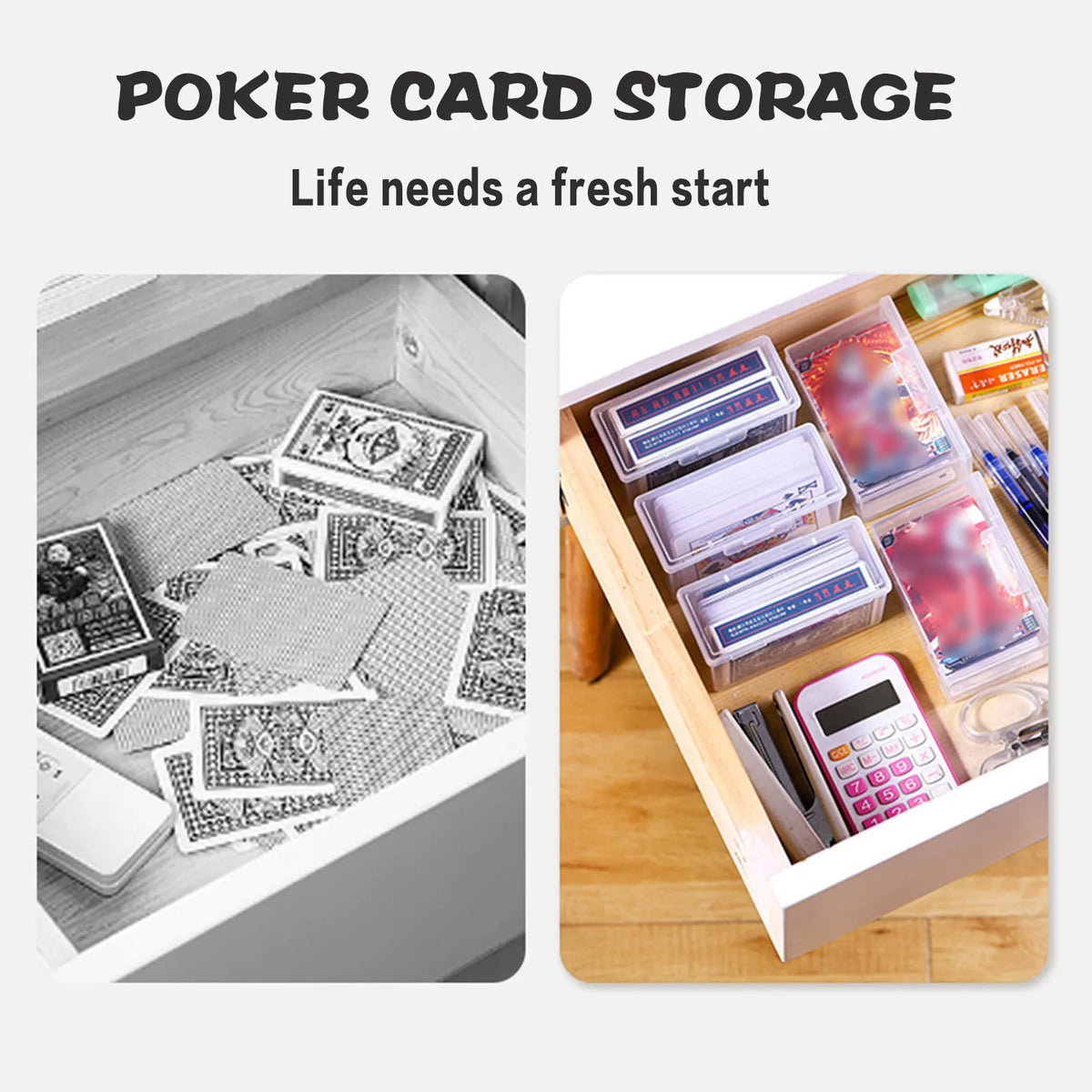 Plastic Playing Card Storage Box for Trading Card Decks