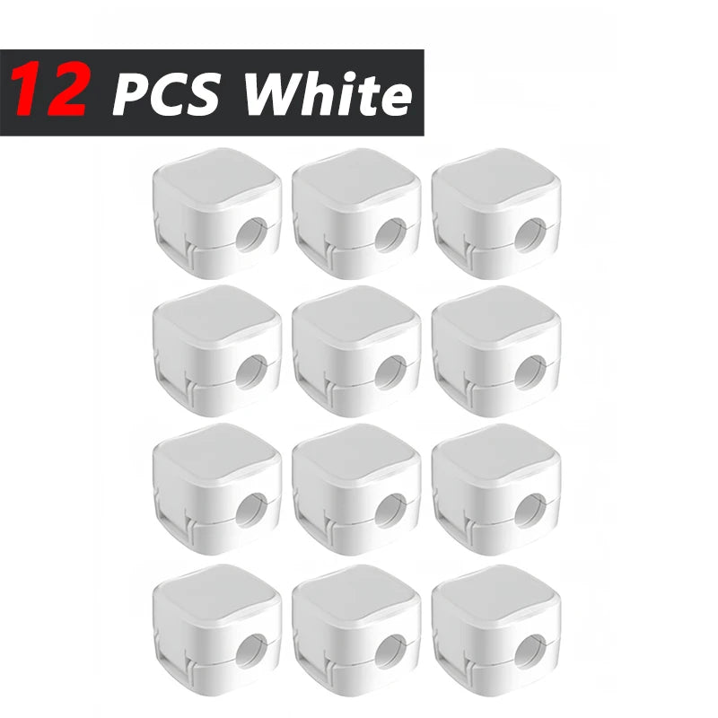 Adhesive ABS Desk Cable Clips for Charging Lead Storage 12 White