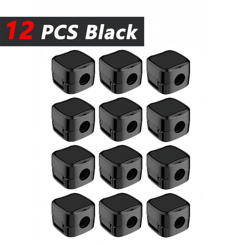 Adhesive ABS Desk Cable Clips for Charging Lead Storage 12 Black