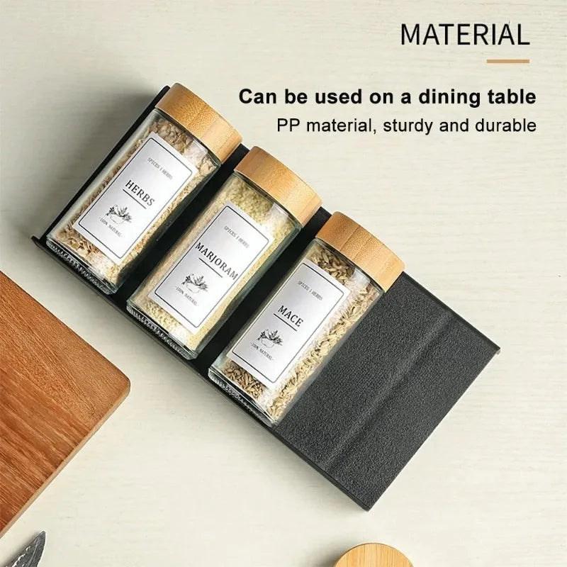 4 Layers Kitchen Spice Drawer Organizer Adjustable Spice Rack for Spice Jars Seasoning Bottles Cabinet Pantry Kitchen Organizer