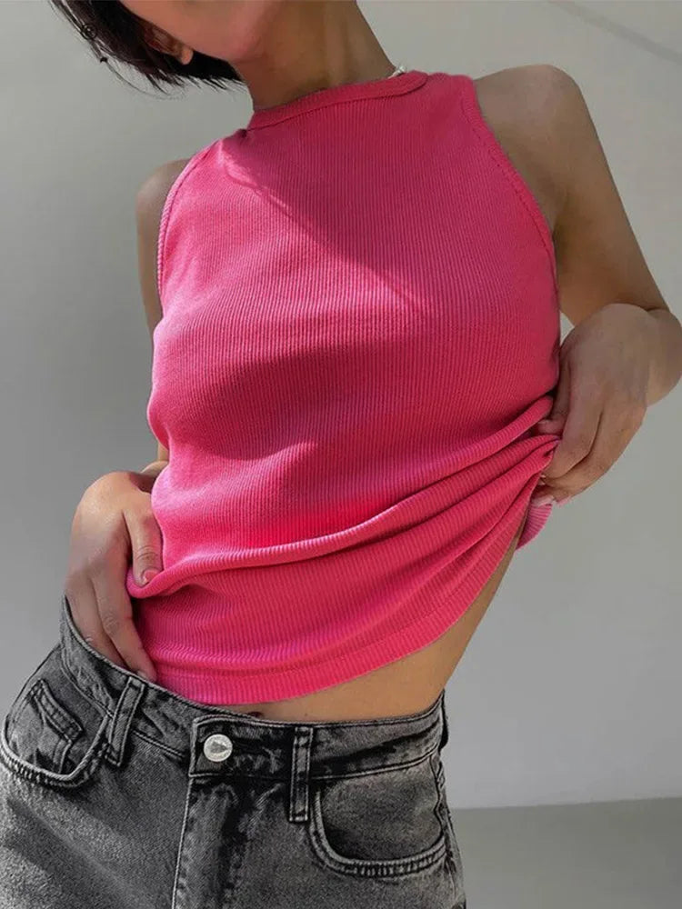 Ribbed Knit Tank Top Women – Sleeveless Summer Vest Top