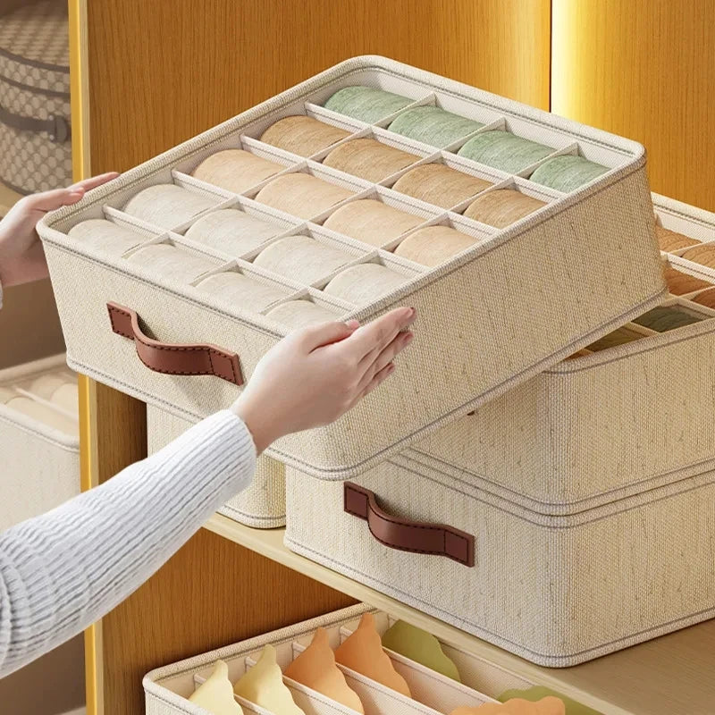 Fabric Underwear Drawer Organiser for Bras Socks and Ties