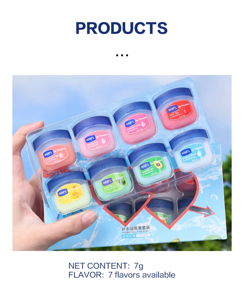 Natural Moisturizing Lip Balm Set (4/6/8pcs) – Hydrating Plant-Based Jelly Lip Care for Dry, Cracked Lips Repair & Smooth Formula