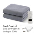 Electric Blanket 220V Thicken Thermostat Electric Blankets 70x150/120x150/150x180cm Electric Heating Blanket Winter Body Warmer Grey 150X180CM
