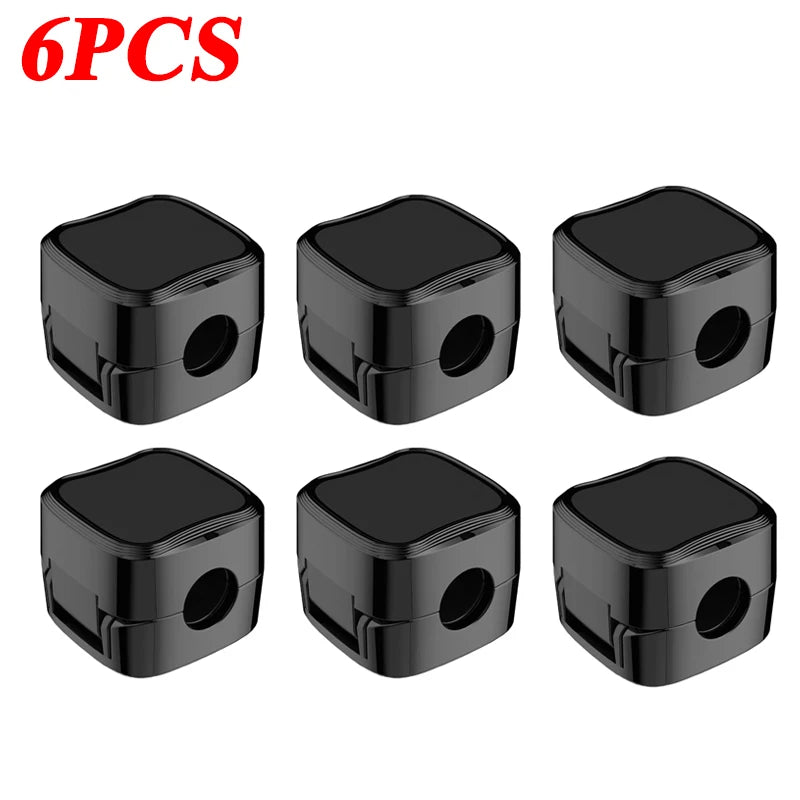 Adhesive Magnetic Plastic Cable Clips for Desk Storage 6PCS Black