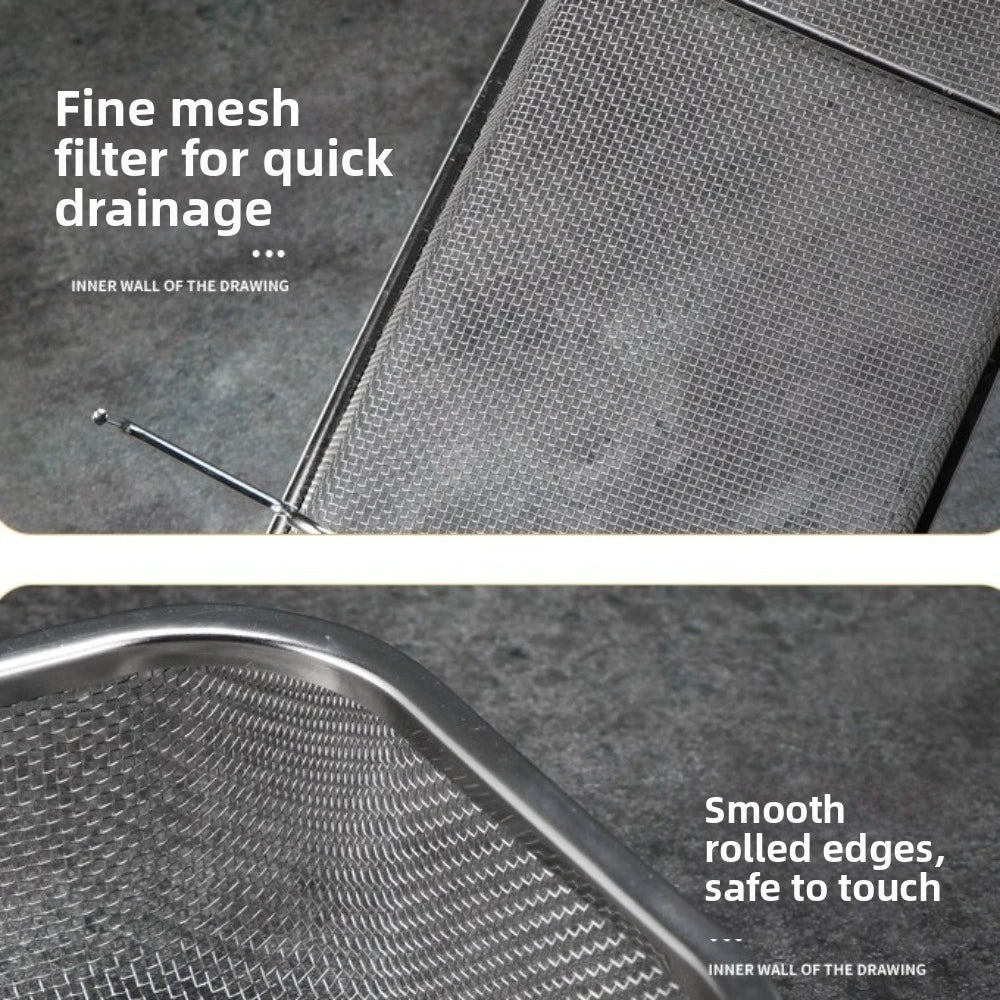 Stainless Steel Kitchen Sink Drain Basket Anti-rust Thickened Utensil Organizer Rectangle Storage Basket Dish Drying