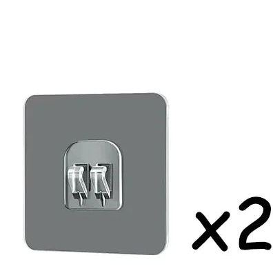 Bathroom Organiser Multifunctional Toiletries Organiser No-Punch Bathroom Shelf Bathroom Kitchen Wall Mount Storage Rack Hook-2PCS-S