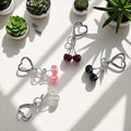 Kawaii Cherry Keychain Set - Cute Acrylic Bag Charm & Car Decor, Adorable Gift for Women Girls Birthday Valentine Accessories