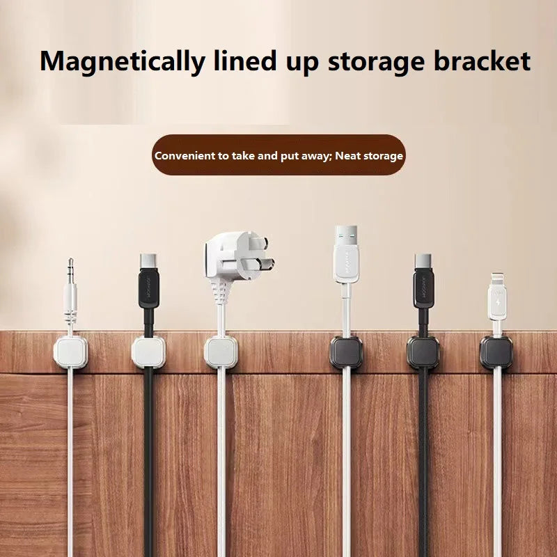 Adhesive Magnetic Cable Clips for Desk Charging Lead Storage