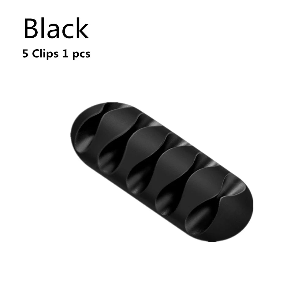 Adhesive Silicone Desk Cable Clips for Charging Leads 5 clips - 1pcs 1