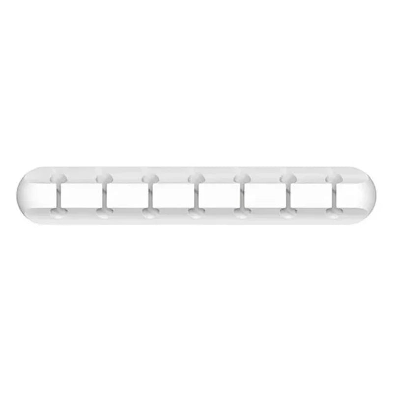 Self Adhesive Silicone Cable Holder for Desk Charging Leads white 7 Channel