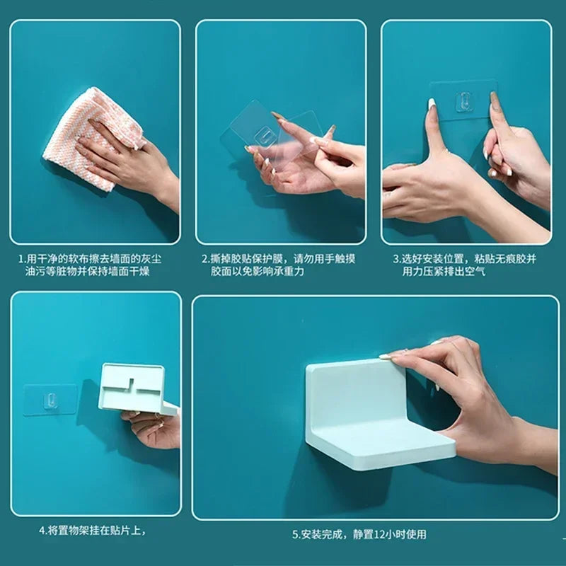 Small Adhesive Wall Shelf for Bedroom Jewellery and Cosmetics