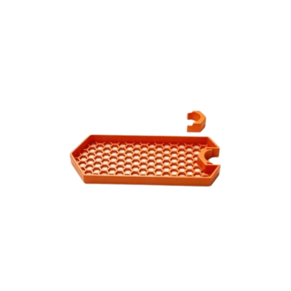ABS Shower Pole Storage Tray with Honeycomb Drainage Base Orange