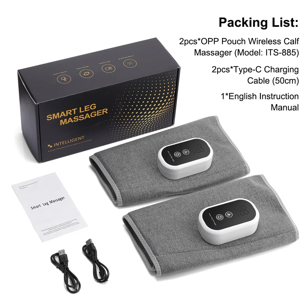 Electric Leg Calf Massager 3 Modes Wireless 360° Air Pressure Leg Massage Airbag Vibration Wireless Leg Massage Muscle Relax 2PCS China Mainland