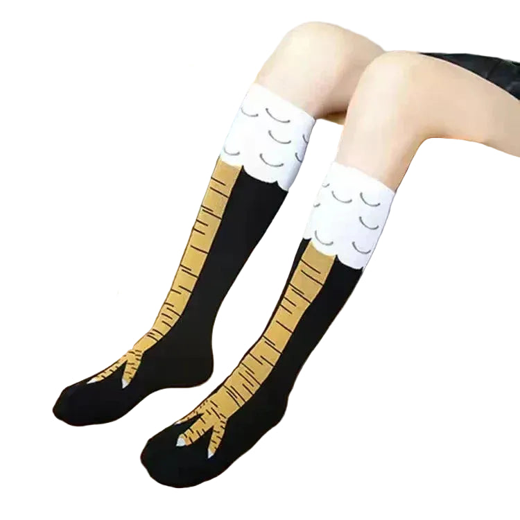 Funny Chicken Paw Stocking Over-knee 50/70CM Pressure Long Stocking for Women Personalized Realistic Chicken Feet Sports Socks # - Dicrodelights