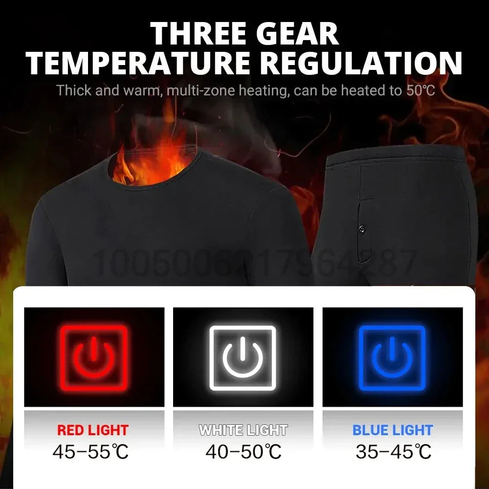 Buy USB Electric Heated Jacket Thermal Underwear Set for Men & Women