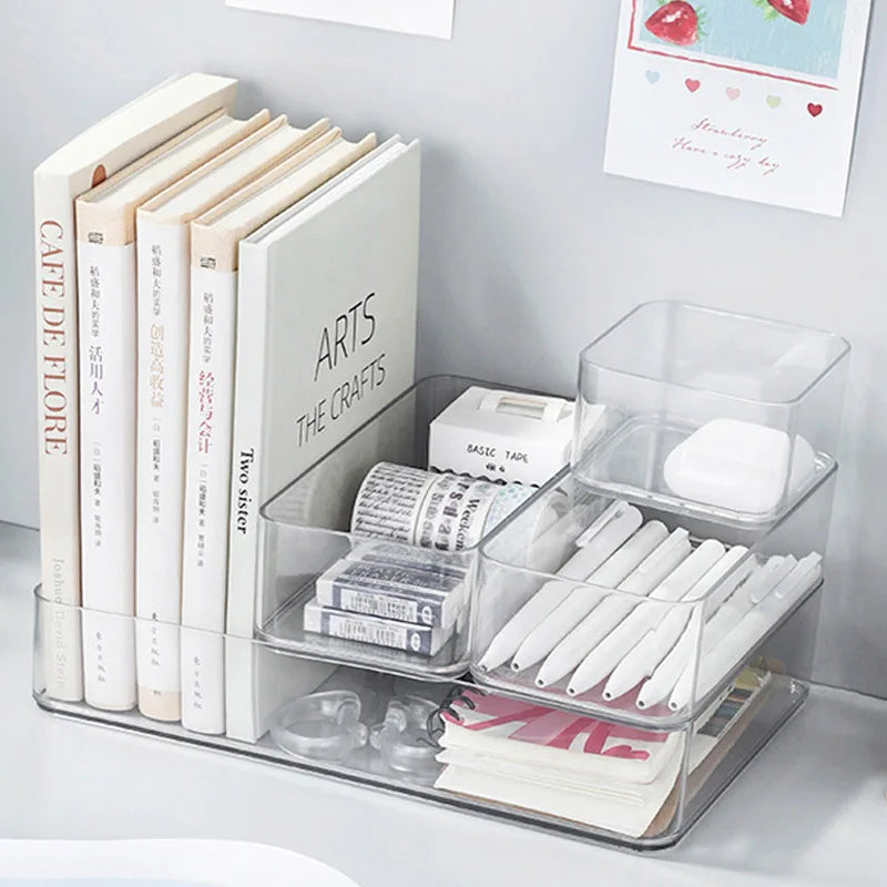 Clear Plastic Drawer Organiser for Makeup Jewellery and Pens