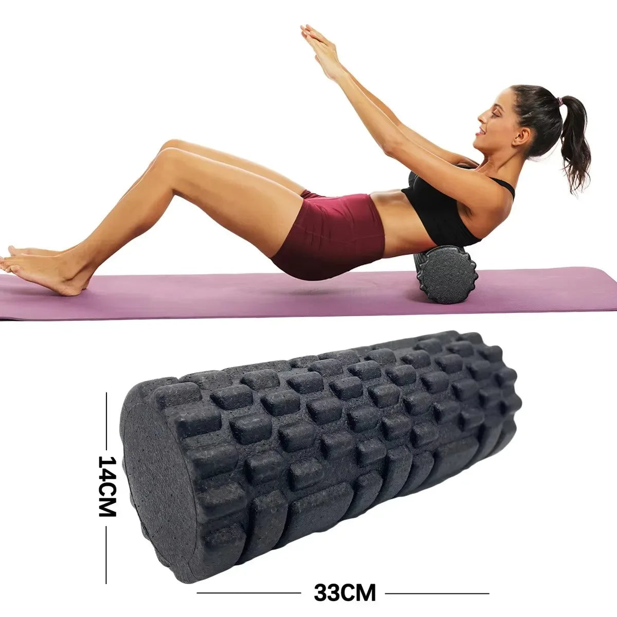 30/33cm Fitness Foam Roller Yoga Massage Roller EPP Pilates Foam Body Muscle Massage Roller Therapy Exercises Gym Home Exercise