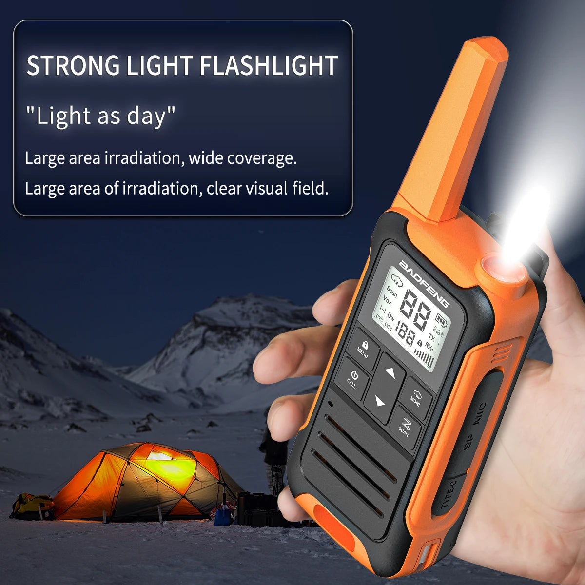 2pcs Baofeng F22 Mini Walkie Talkies - Long Range, Waterproof, Rechargeable, Kids Two-Way Radio with Type-C Charging for Camping & Outdoor Adventures - Dicrodelights