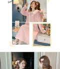 Womens Nightwear Nightdress Flannel Thickened Solid Colour Nightgown Doll Collar Student Warm Coral Velvet Ruffle Dress Robes Se