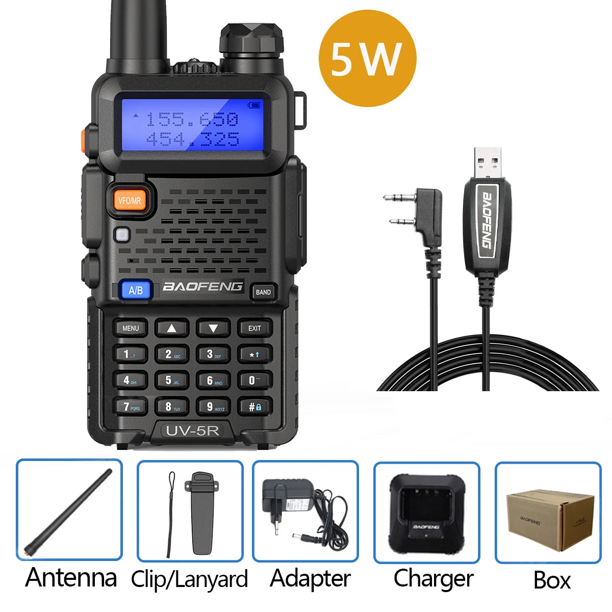 Baofeng UV-5R Walkie Talkie 8W Dual Band VHF/UHF Two-Way Radio, Long Range, FM Radio - Dicrodelights