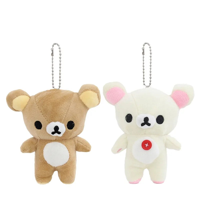 New Anime Rilakkuma Plush Keychains Backpack Hanings Small Pendant Stuffed Animals Cute Cartoon Bag Car Accessories Gifts