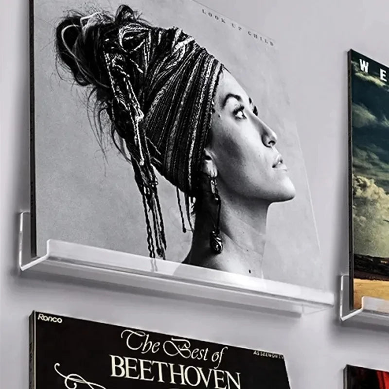 Acrylic Record Shelf for Wall Mounted Album Cover Display