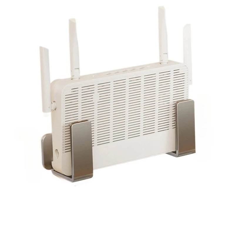 Metal Wall Mounted Router Brackets for Bedroom Device Storage Grey