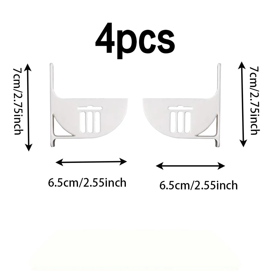 Pack of 4 No-Punch Storage Trays Cling Film Trash Bag Cabinet Storage Shelf Fridge Side Organiser WHITE