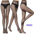 Women Sexy Fishnet Tights Jacquard Weave Seamless Pantyhose Yarns Garter Grid Fish Net Stockings Black Spider Gothic Lace Tights V6034 One Size