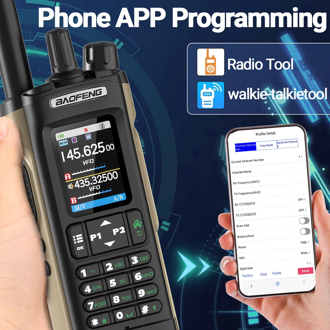 BAOFENG UV-32 10W Long Range GPS Bluetooth Walkie Talkie