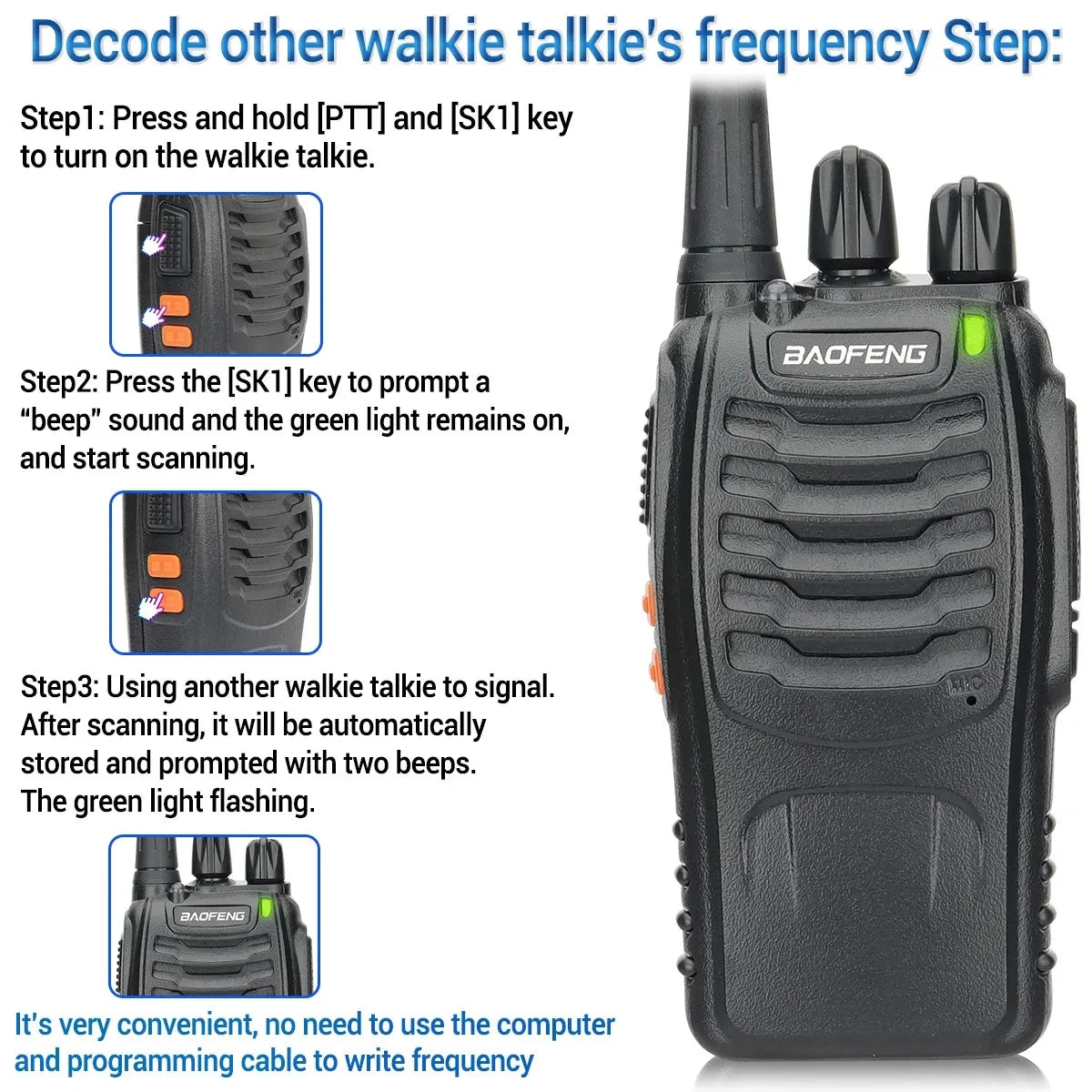 Baofeng BF-88E Long Range Walkie Talkie | UHF 400-470MHz Wireless Two-Way Radio for Hunting & Outdoor Use