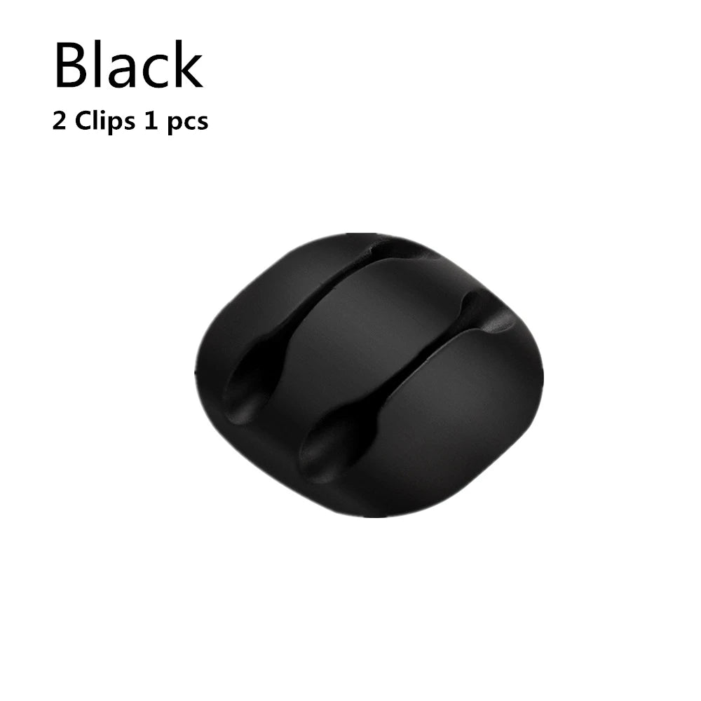 Adhesive Silicone Cable Clips for Desk Charging Lead Storage 2 clips - 1PCS
