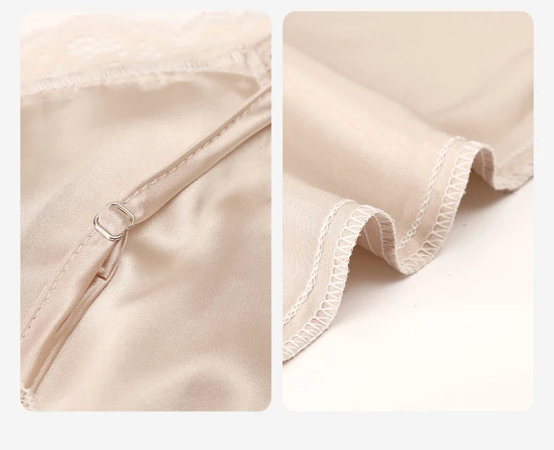 ElyraLux Women's Pajamas Dress Halter Sexy Nightgown Sleeveless Spaghetti Straps Woman Sleeping Cloths Lace Trim