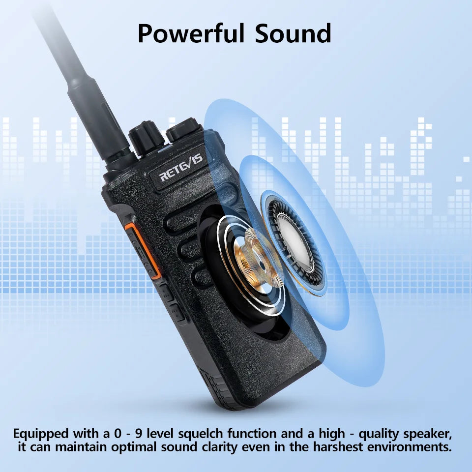 Retevis RT86 10W Walkie Talkie Professional Two Way Radio Long Range Walkie Talkie UHF Communication radio for Outdoor Business