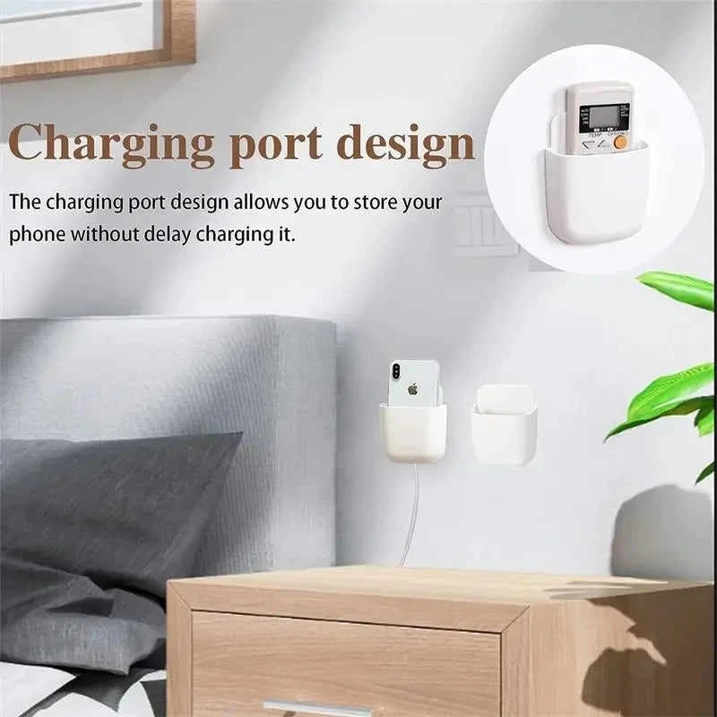 Adhesive Bedside Remote Holder Pair for Phone and Pen Storage