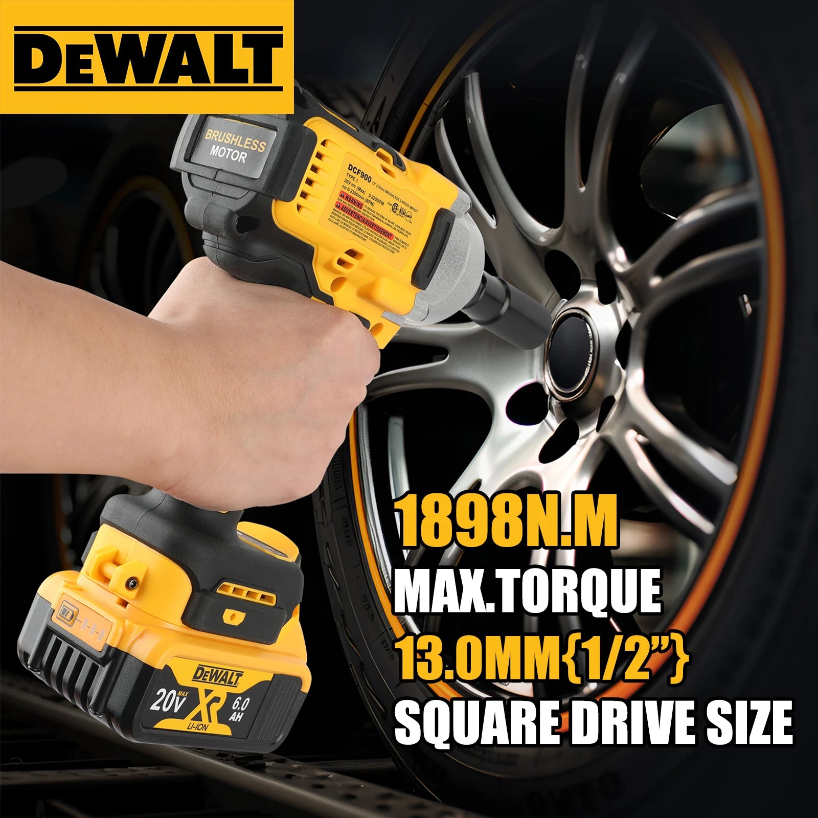 DeWALT Brushless Impact Wrench:20V Power,1898N.M Torque,Pressure-Driven Speed,Double Safety&Ergonomic Design for Heavy-Duty Jobs