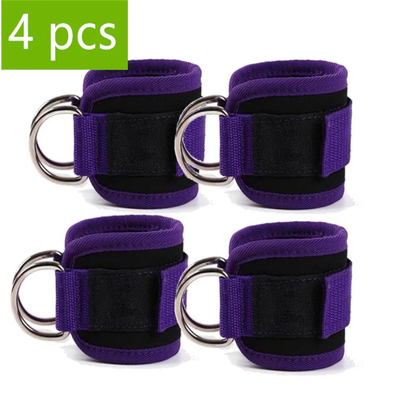 1/2/4Pcs Cable Ankle Straps Double D-Ring Adjustable Ankle Cuffs Gym Workouts Glutes Legs Strength Training Brace Support Sport 4pcs-2