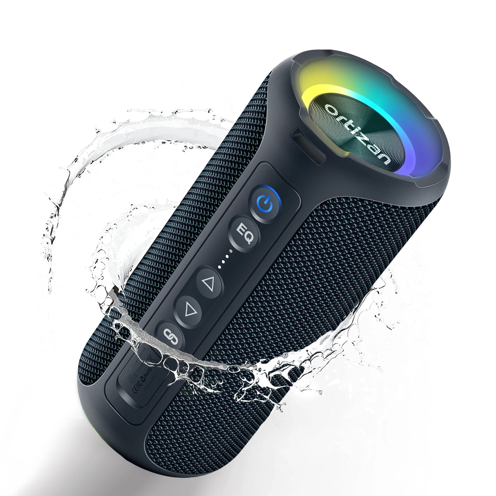 Ortizan Bluetooth Speakers 40W Enhanced Bass Portable Outdoor Wireless Speaker 30Hrs IP7 Waterproof Shower Speaker Bluetooth 5.3 black